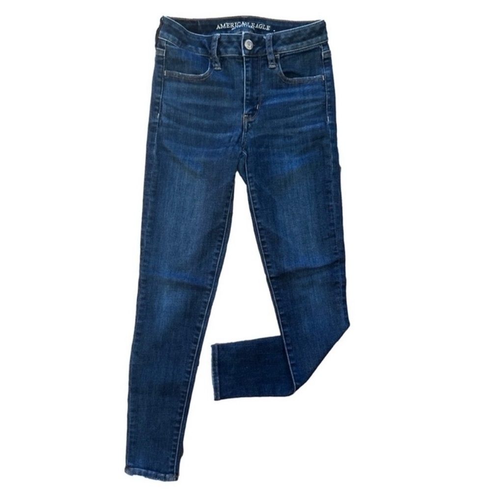AMERICAN EAGLE High Rise Jeggings Size 2 Short Dark Wash 👖✨